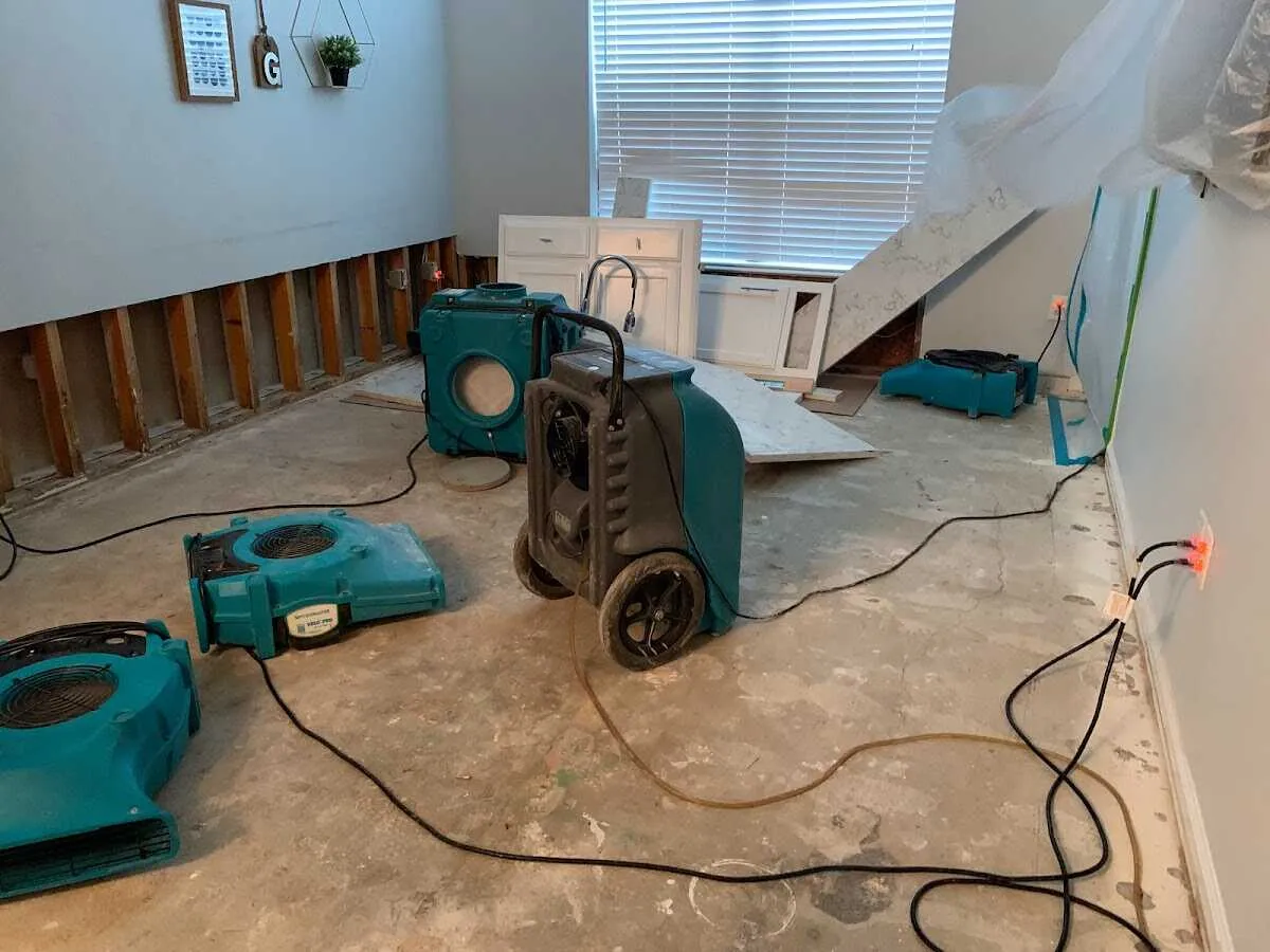 Dehumidifier in flood-cut room for Water Extraction & Removal in Lafayette